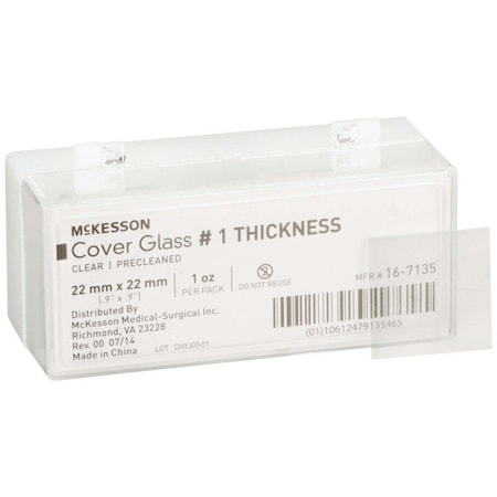 Mckesson Cover Glass, 22 x 22 mm, 1oz Pack 16-7135